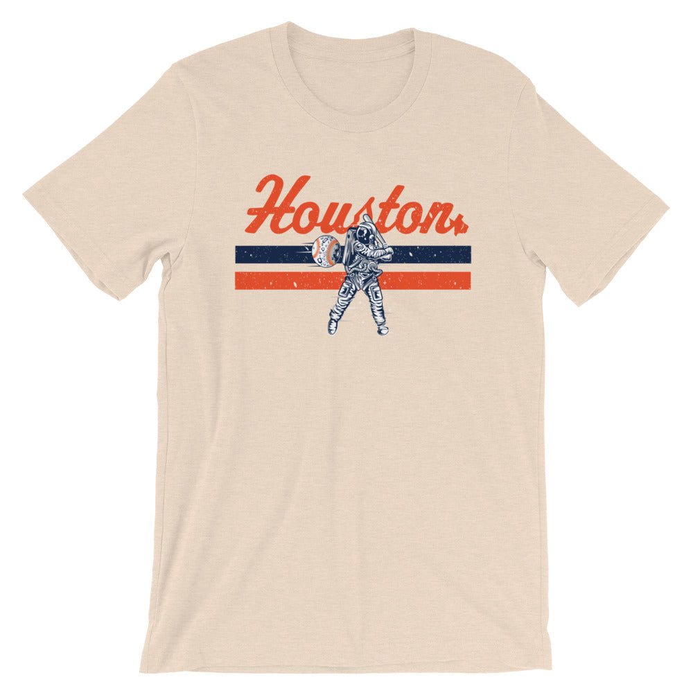 Vtg Houston Astros Shirt Mens XL White W/Stripes Graphic Print