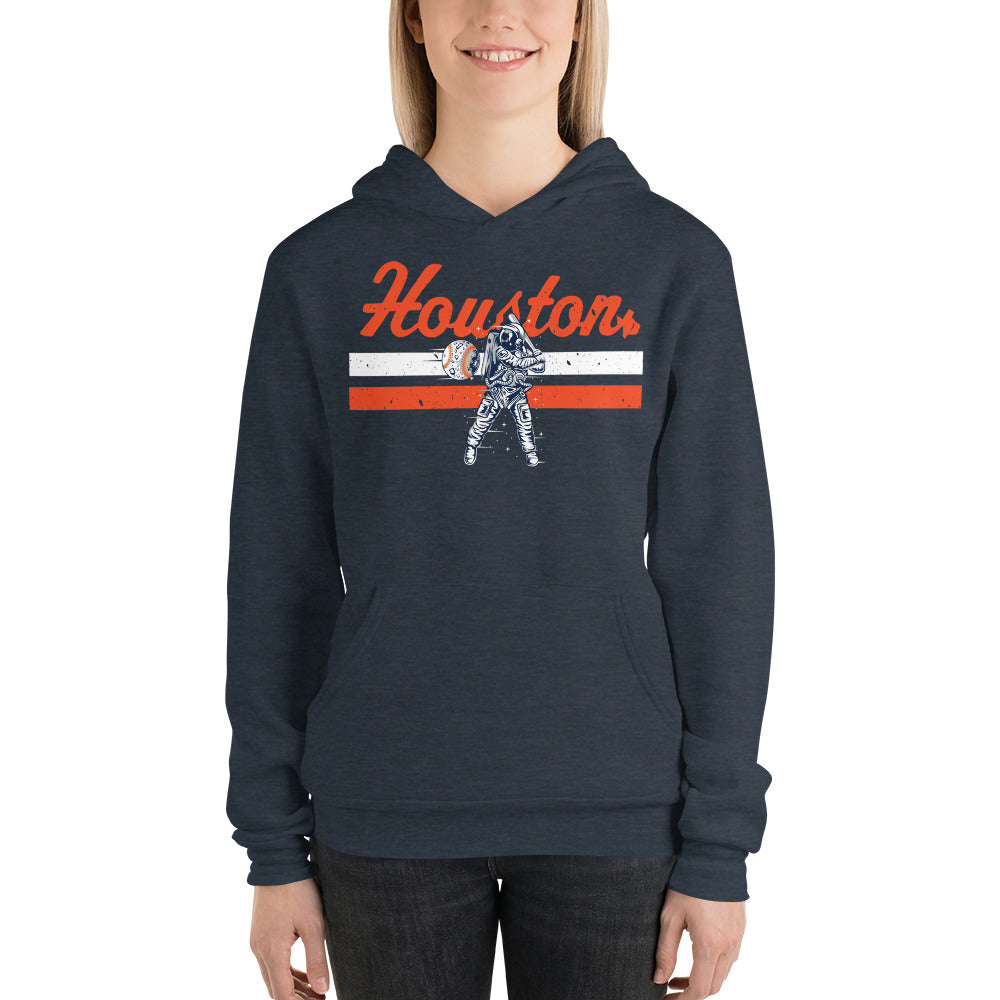 Double Take Western Boutique Houston Astros Baseball Brush Stroke Bleached Graphic T-Shirt Hoodie Sweatshirt / Adult M / Graphite Heather